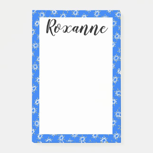 Star von David Hanukkah CUSTOMIZE IT Notepad Post-it Klebezettel (Vorderseite)