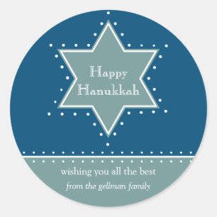 Star von David Hanukkah Geschenksticker Runder Aufkleber