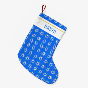Star von David Hanukkah Pattern Blue CUSTOMIZE IT Kleiner Weihnachtsstrumpf