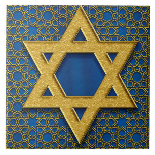 Star von David, Hanukkah Pattern Weihnachtsgeschen Fliese