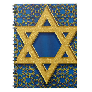 Star von David, Hanukkah Pattern Weihnachtsgeschen Notizblock