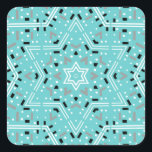 Star von David Hanukkah Stickers<br><div class="desc">Schöne Aqua Hanukkah Aufkleber mit einem abstrakten mandala Star of David Muster. Entworfen von Susan Silva.</div>