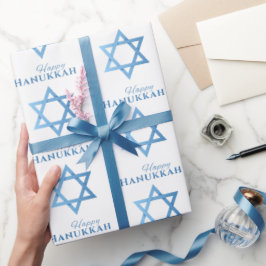 Star von David Happy Hanukkah Seamless Muster Geschenkpapier