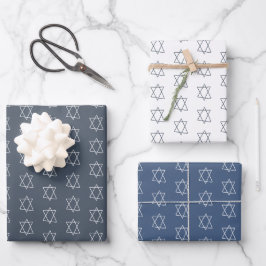 Star von David Jewish Bar Mitzvah Hanukkah Simple Geschenkpapier Set