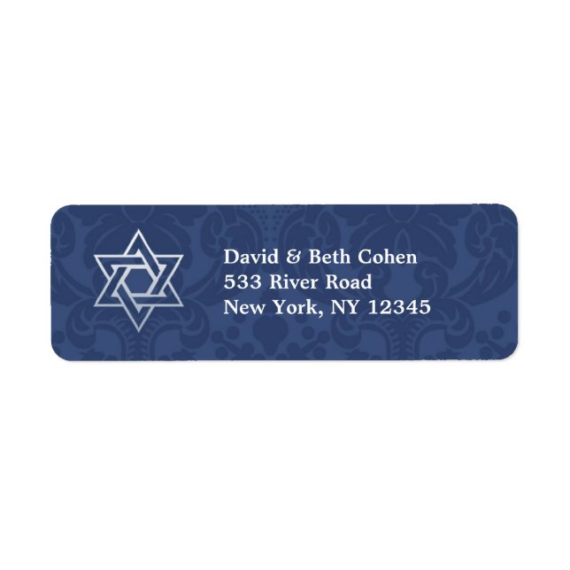 Star von David Jewish Rücksendeadresse Label (Vorne)