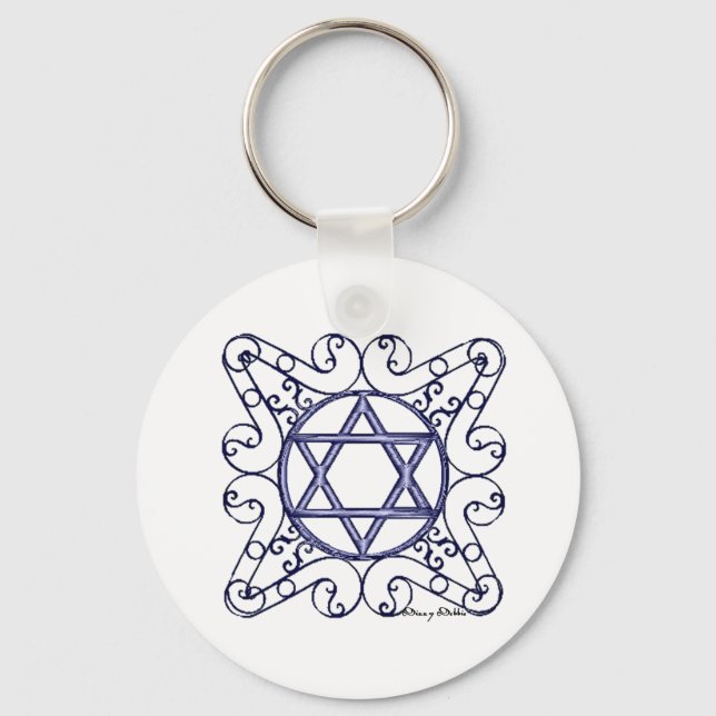 Star von David Key Chain Schlüsselanhänger (Vorderseite)