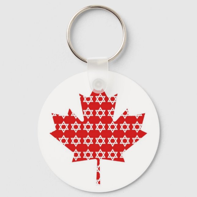 Star von David Maple Leaf Kanadische Flagge, Gesch Schlüsselanhänger (Vorderseite)