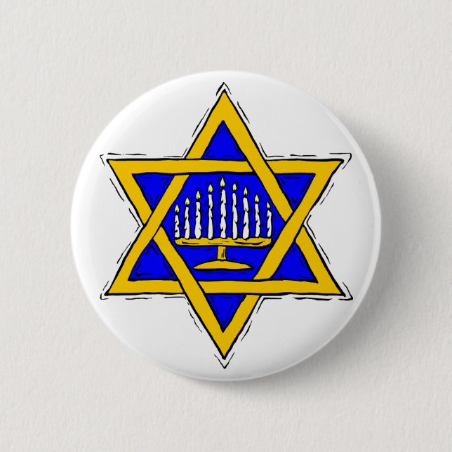 Star von David & Menorah Button (Vorderseite)