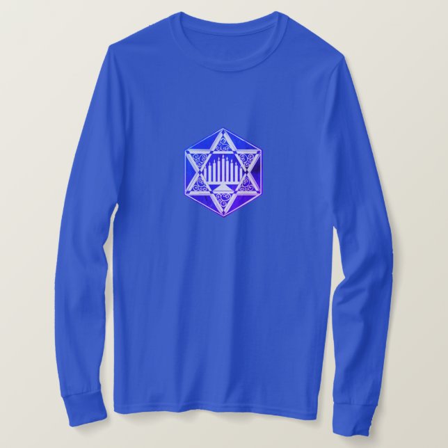Star von David Menorah T-Shirt (Design vorne)