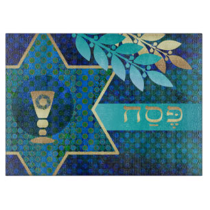Star von David Olive Branches Passover Schneidebrett