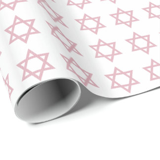 Star von David Pattern-Pink Geschenkpapier