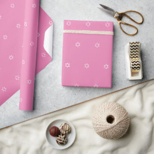Star von David Pink White Girls Geschenkpapier