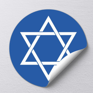 Star von David Royal Blue Religious Symbol Runder Aufkleber