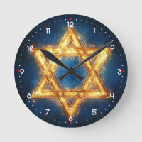 Star von David - schönes Design Runde Uhr