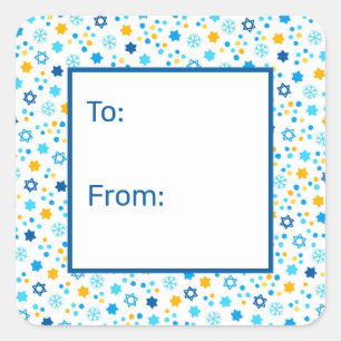 Star von David Snowflakes - Geschenk-Tag Quadratischer Aufkleber