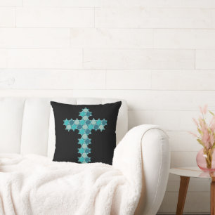 Star von David Star Cross Blue Illusion Kissen