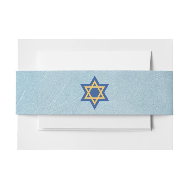 Star von David Theme Blue und Gold jüdisch Einladungsbanderole (Vorderseite Beispiel)