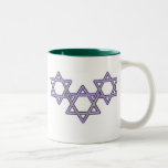 Star von David Trio Zweifarbige Tasse<br><div class="desc">Triple Star of David Design. Interlinking-Design.</div>