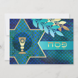 Star von David und Kiddush Cup Pessach Seder Einladung
