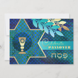 Star von David und Kiddush Cup Pessach Seder Einladung