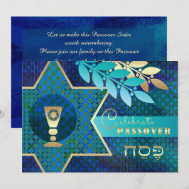 Star von David und Kiddush Cup Pessach Seder Einladung
