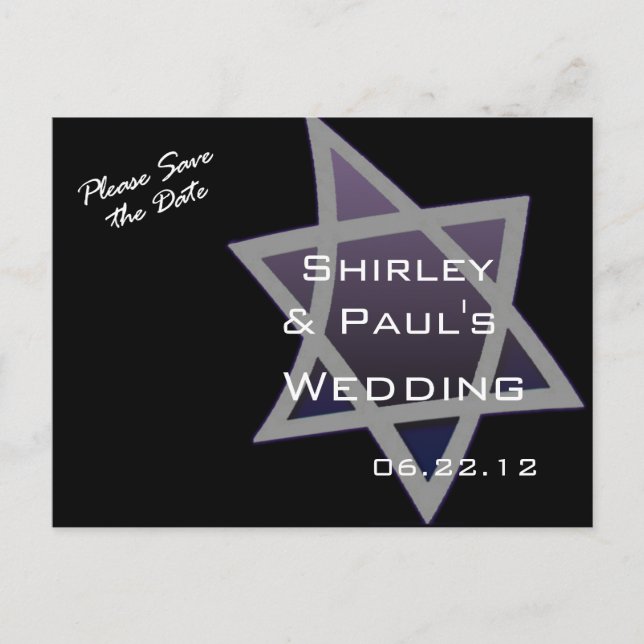 Star von David Wedding Postcard Ankündigungspostkarte (Vorderseite)