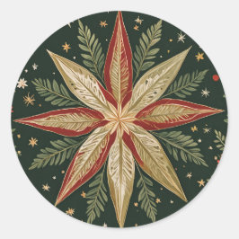 Star von Wonder Floral Runder Aufkleber
