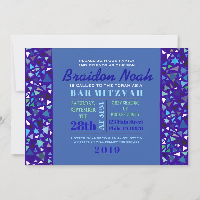 STAR WALL Bar Bat Mitzvah Einladung (Vorderseite)