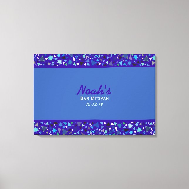 STAR WALL Bar Bat Mitzvah Unterschrift an Bord Leinwanddruck (Vorderseite)