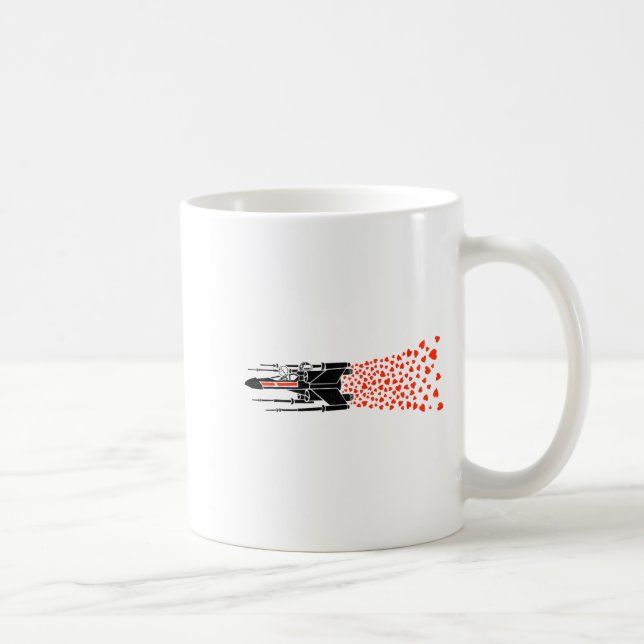 Star War Valentines Day Luke R2 D2 X Wing Hearts  Kaffeetasse (Rechts)