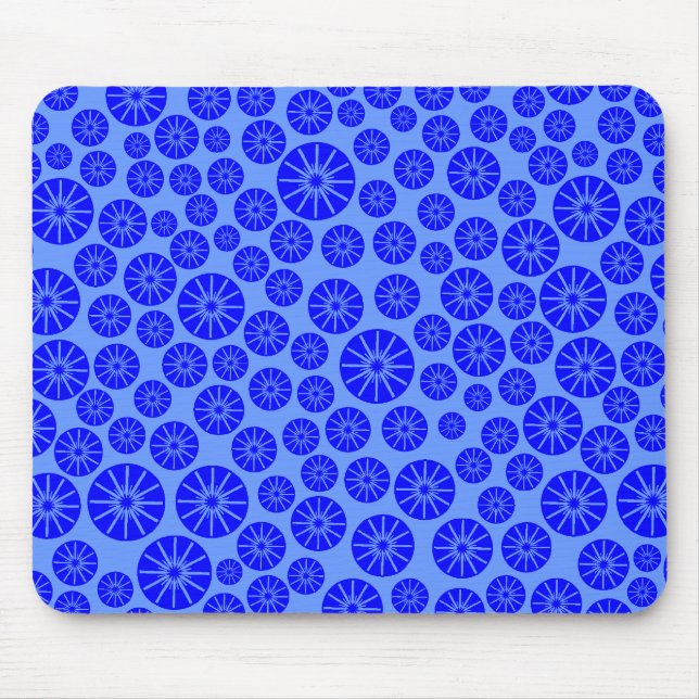 Star Wheel Pattern - Blau auf blau 6699FF Mousepad (Vorne)