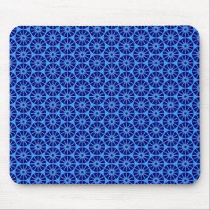 Star Wheel Pattern - Navy Blue auf Blue 3399FF Mousepad