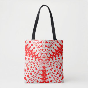 Star White und Red Goemetric Form Kaleidoscope.jp Tasche
