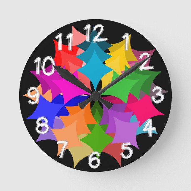 Star Wreath  Runde Wanduhr (Vorderseite)