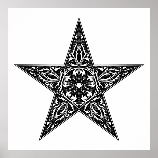 Star zeichnend, Vintages Illustrationspaket Poster (Vorne)