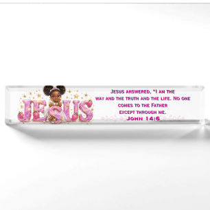 StarBerry™ "JESUS" Schrift-Tisch-Platte Namensplakette