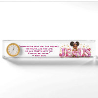 StarBerry™ "JESUS" Schriftplatte mit Uhr