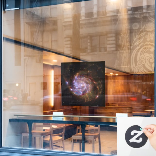 Starbirth im Pinwheel: M101 Galaxy Fensteraufkleber (Café-Fenster)