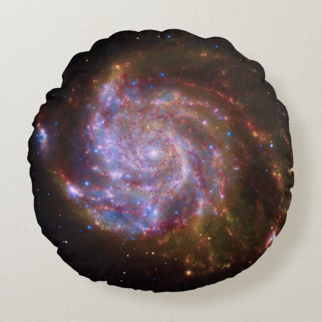 Starbirth im Pinwheel: M101 Galaxy Rundes Kissen (Vorderseite)