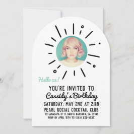 STARBURST | Custom Simple & Chic Photo Birthday Einladung