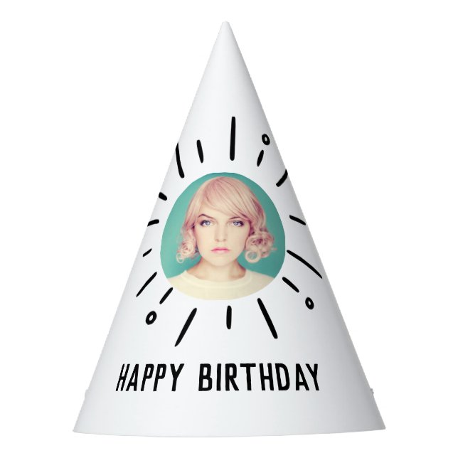 STARBURST | Custom Simple & Chic Photo Partyhütchen (Vorderseite)