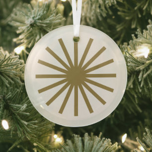 Starburst Gold & Linen Weiß Ornament Aus Glas