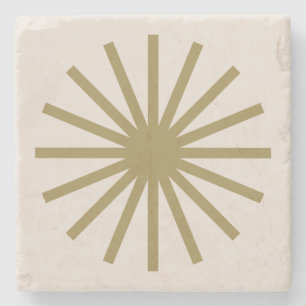 Starburst Gold & Linen Weiß Steinuntersetzer