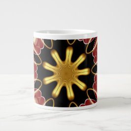 Starburst Jumbo | Tiefes Karminrot & Gold Luxus-Ab Jumbo-Tasse