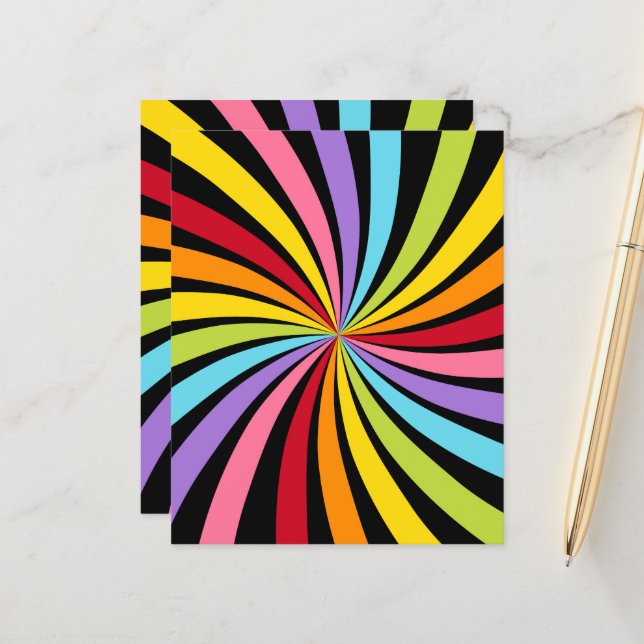 Starburst Rainbow Colors Crafting Scrapbook Paper (Vorderseite/Rückseite Beispiel)