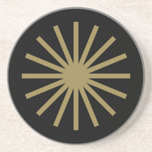 Starburst Schwarz und Gold Getränkeuntersetzer