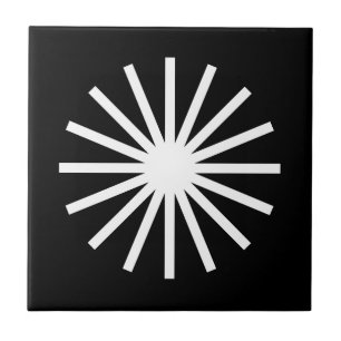 Starburst Schwarz und Weiß Fliese