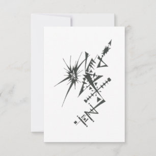 Starburst Schwarz Weiß Abstrakt Tribal Tattoo Kuns Dankeskarte
