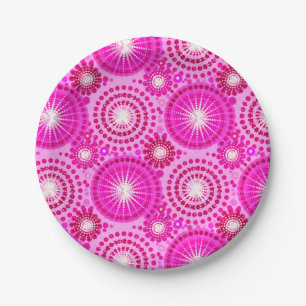 Starbursten und Pinräder, Orchideen und Magenta Pappteller