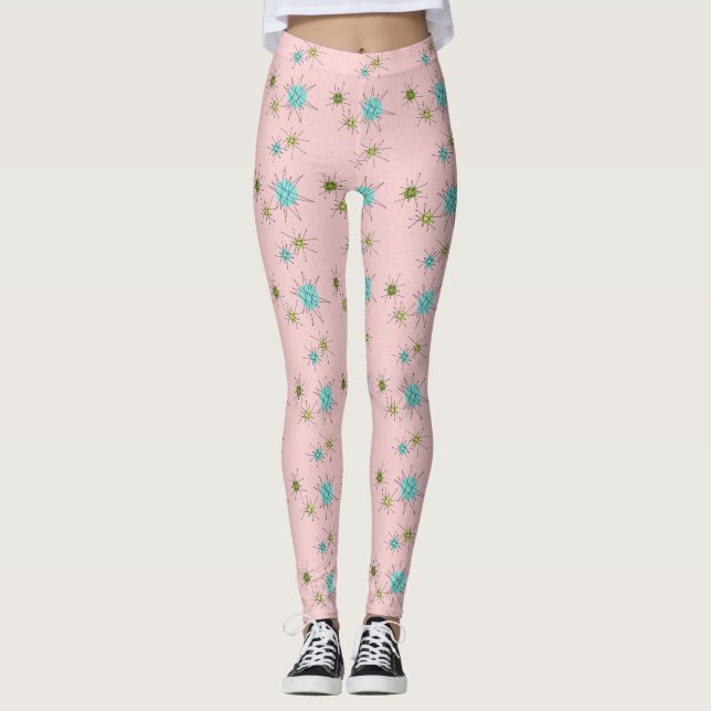 Starbursts Pink Iconique Leggings (Devant)